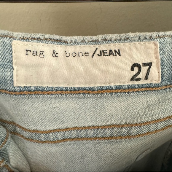 RAG & BONE Dre Glena Jeans Mid-Rise Distressed Light Wash Size 27 - Picture 3 of 16